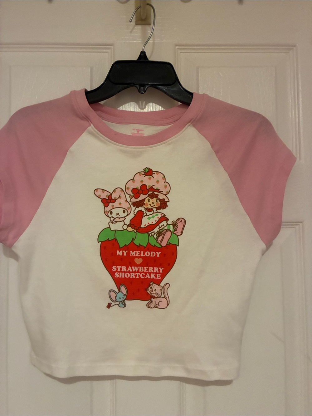 Strawberry Shortcake x My Melody Pink Raglan Kids Tee